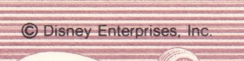 1,000円券のコピーライト表記3「© Disney Enterprises, Inc.」