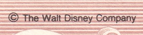 1,000円券のコピーライト表記2「© The Walt Disney Company」