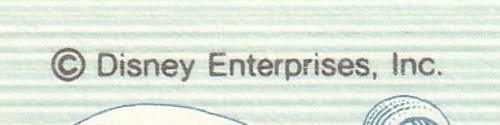 500円券のコピーライト表記3「© Disney Enterprises, Inc.」