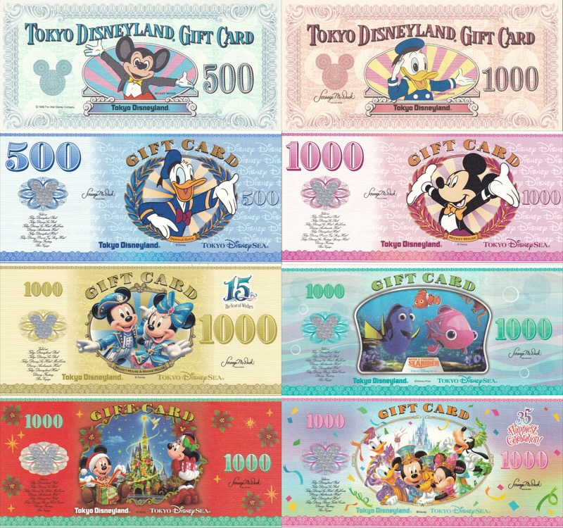 東京ディズニーリゾート・ギフトカード 500円券・1,000円券
